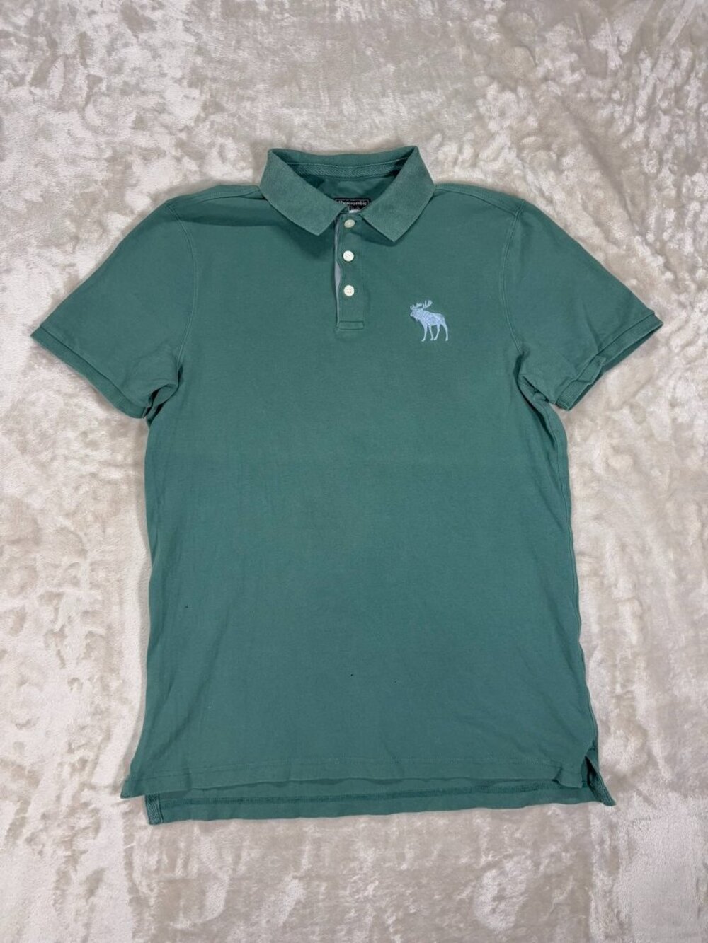 Abercrombie & Fitch Men's Polo Shirt Green Short Sleeve - Size Large